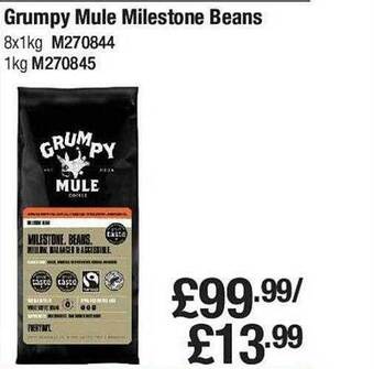Makro Grumpy mule milestone beans offer
