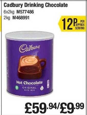 Makro Cadbury drinking chocolate offer