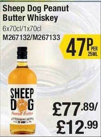 Makro Sheep dog peanut butter whiskey offer
