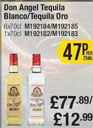 Makro Don angel tequila blanco tequila oro offer