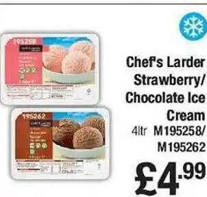 Makro Chef's larder strawberry chocolate ice cream offer
