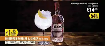 Makro Edinburgh rhubarb & ginger with tonic edinburgh rhubarb & giner gin offer