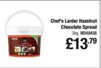 Makro Chef's larder hazelnut chocolate spread offer