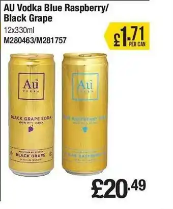 Makro Au vodka blue raspberry black grape offer