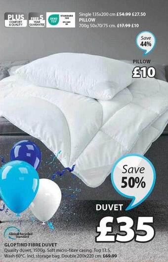 JYSK Gloptind fibre duvet offer