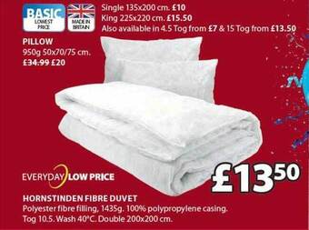 JYSK Hornstinden fibre duvet offer