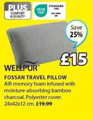 JYSK Wellpur fossan travel pillow offer