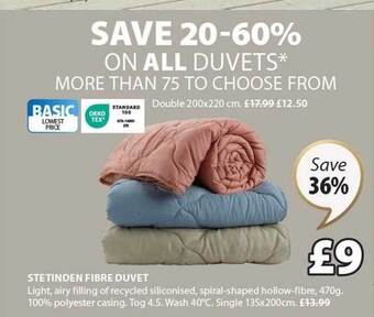 JYSK Stetinden fibre duvet offer