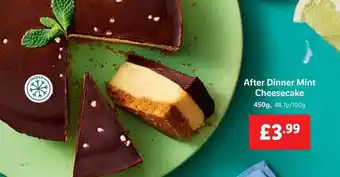 Lidl After dinner mint cheesecake offer