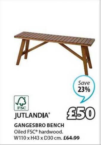 JYSK Jutlandia gangesbro bench offer