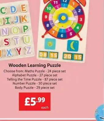 Lidl Wooden learning puzzle offer