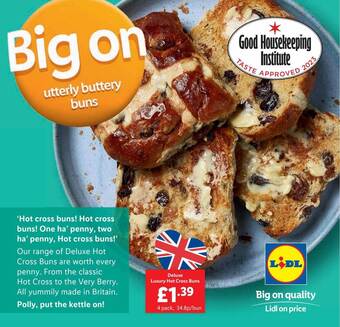 Lidl Deluxe luxury hot cross buns offer