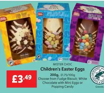 Lidl Mister choc children's easter eggs offer
