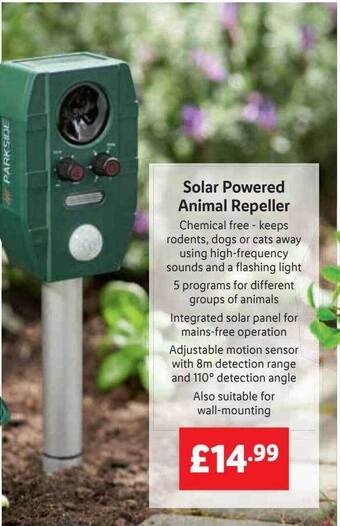 Lidl Solar powered animal repeller offer