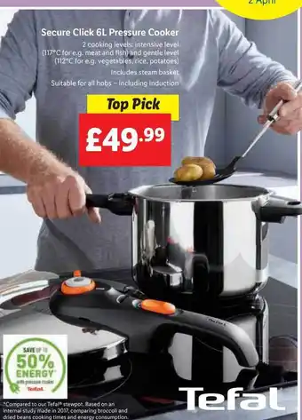 Lidl Tefal secure click 6l pressure cooker offer