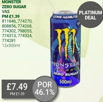 Bestway Monster Zero Sugar 12x500ml offer
