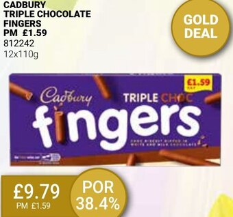 Bestway Cadbury Triple Chocolate Fingers 12x110g offer