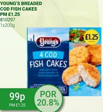 Bestway Young's Breaded Cod Fish Cakes 1x200g offer
