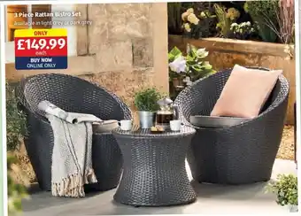 Aldi 3 Piece Rattan Bistro Set offer