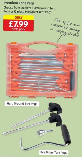 Aldi Premium Tent Pegs offer