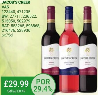 Bestway Jacob's Creek 6x75cl offer