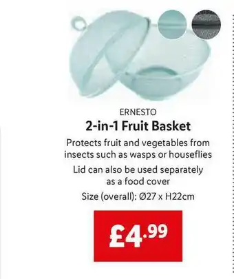 Lidl Ernesto 2-in-1 Fruit Basket offer
