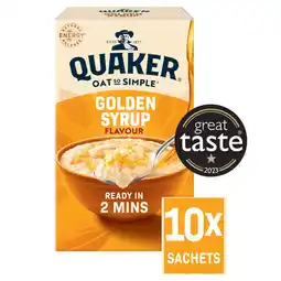 Asda Quaker oat so simple golden syrup porridge 10 pack offer