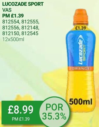 Bestway Lucozade Sport 12x500ml offer