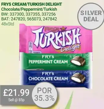 Bestway Frys Cream/Turkish Delight 48xStd offer
