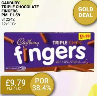 Bestway Cadbury Triple Chocolate Fingers 12x110g offer