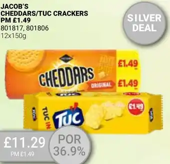 Bestway Jacob's Cheddars/Tuc Crackers 12x150g offer