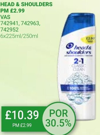 Bestway Head & Shoulders 6x225ml/250ml offer
