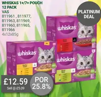 Bestway Whiskas 1+/7+Pouch 12 Pack 4x12x85g offer