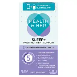 Asda Health & her sleep+ multi-nutrient support 30 capsules offer