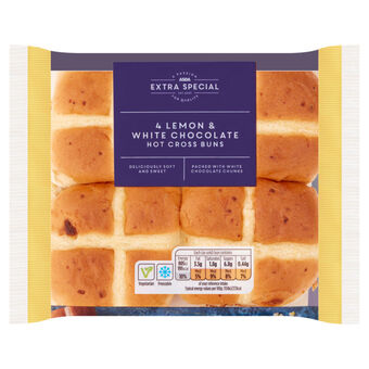Asda Asda extra special 4 lemon & white chocolate hot cross buns offer