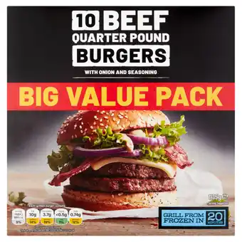 Asda Asda beef quarter pound burgers offer