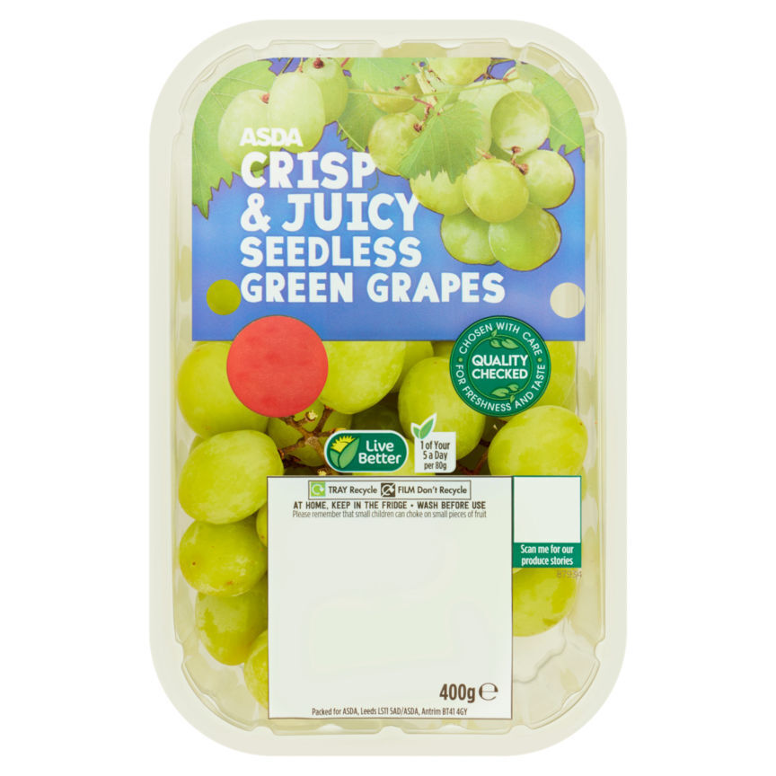 Asda crisp & juicy seedless green grapes offer at Asda