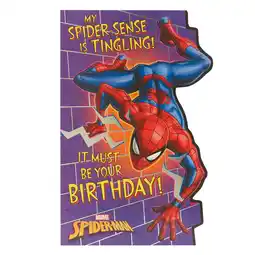 Asda Disney die cut spiderman birthday card offer