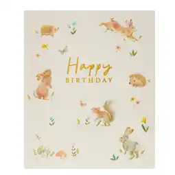 Asda George home cute woodland characters birthday card offer