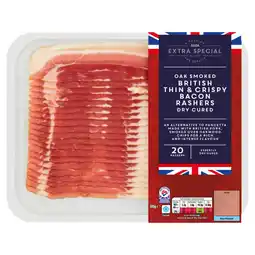 Asda Asda extra special oak smoked 20 british thin & crispy bacon rashers offer
