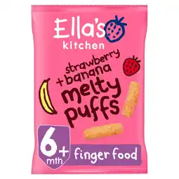 Asda Ella's kitchen organic strawberry and banana melty puffs baby snack 6+ months offer