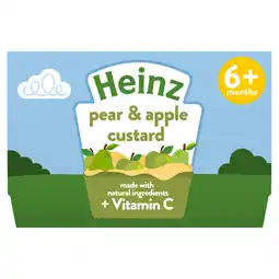 Asda Heinz by nature pear & apple custard baby food 6+ months offer