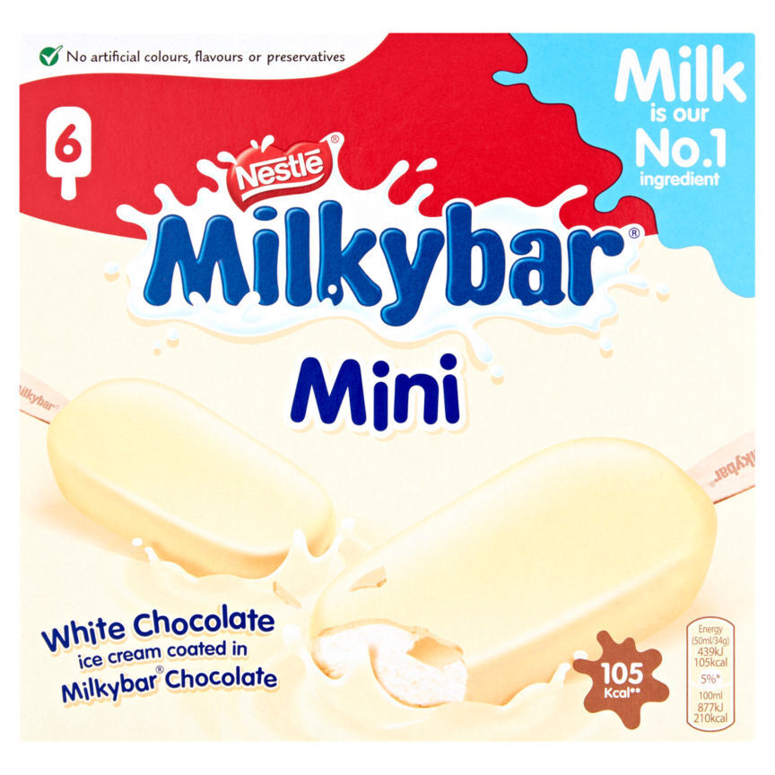 Milkybar white chocolate ice cream 6 pack offer at Asda