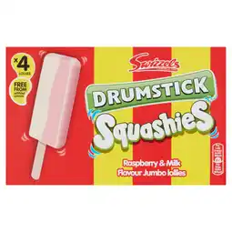 Asda Swizzels drumstick squashies raspberries & milk flavour jumbo lollies 4 pack offer
