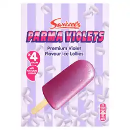 Asda Swizzels parma violets premium violet flavour ice lollies 4 x 70ml offer
