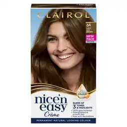 Asda Clairol nice'n easy permanent hair dye 6a light ash brown offer