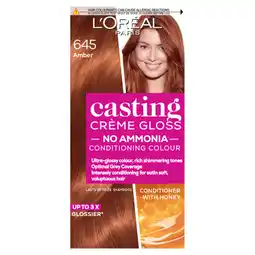 Asda L'oreal casting creme gloss 645 amber semi permanent hair dye offer