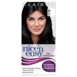 Asda Clairol nice'n easy no ammonia hair dye, 83 natural black offer