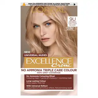 Asda L'oreal excellence color universal nudes universal blonde 9u with complexion flattering reflects offer