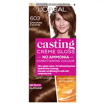 Asda L'oreal casting creme gloss 603 chocolate caramel brown semi permanent hair dye offer